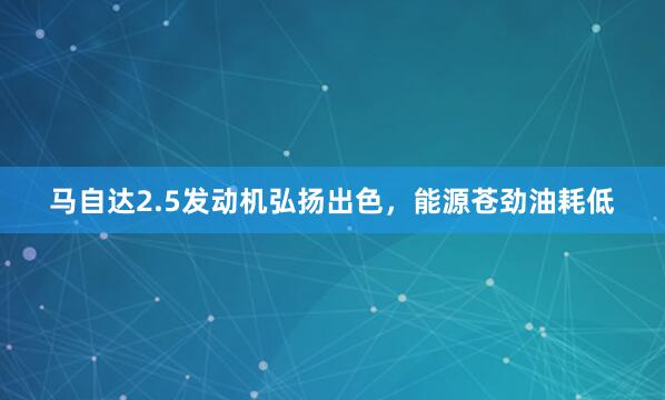 马自达2.5发动机弘扬出色，能源苍劲油耗低